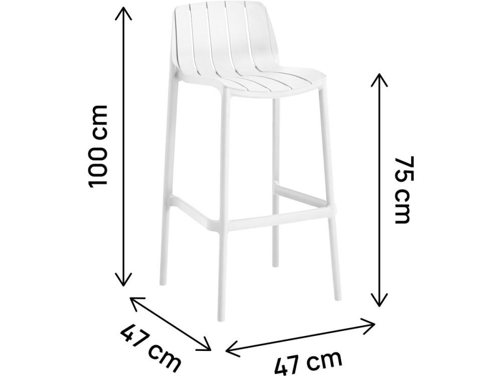 Set di 2 seggioloni da giardino impilabili "Vaena" - Bianco