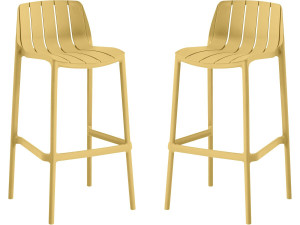 Set di 2 seggioloni da giardino impilabili "Vaena" - Giallo
