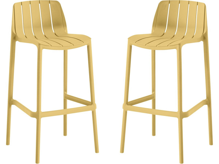 Set di 2 seggioloni da giardino impilabili "Vaena" - Giallo