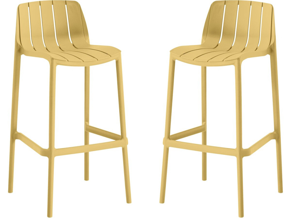 Set di 2 seggioloni da giardino impilabili "Vaena" - Giallo