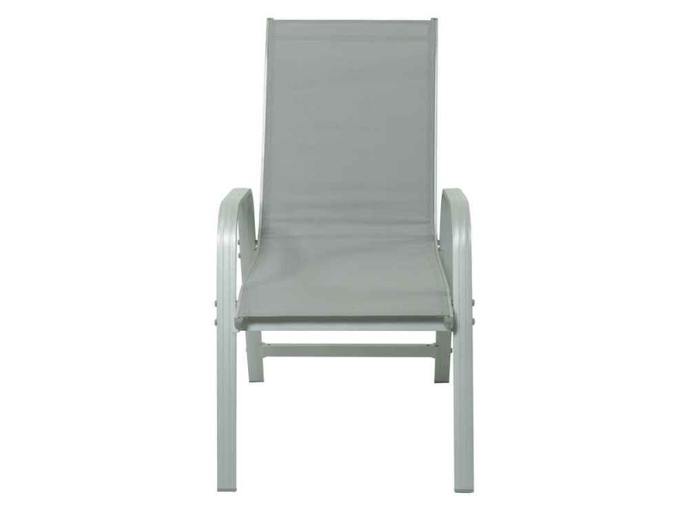 Sedia da giardino in alluminio e textilene PORTO - Phoenix - Grigio chiaro - 2 pezzi