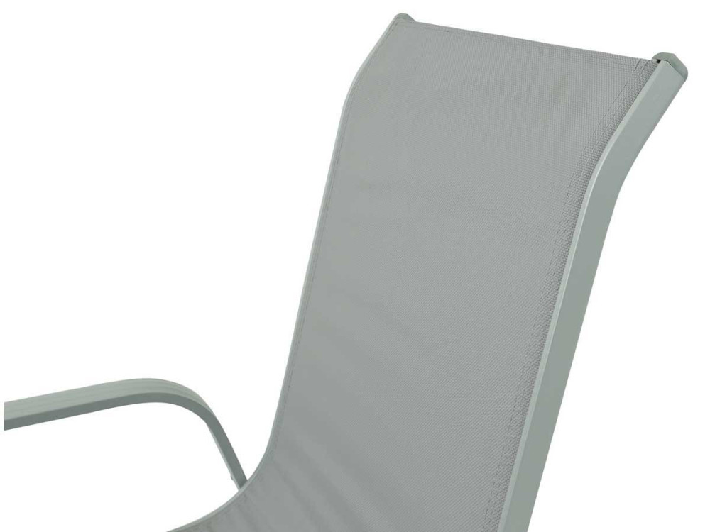Sedia da giardino in alluminio e textilene PORTO - Phoenix - Grigio chiaro - 2 pezzi