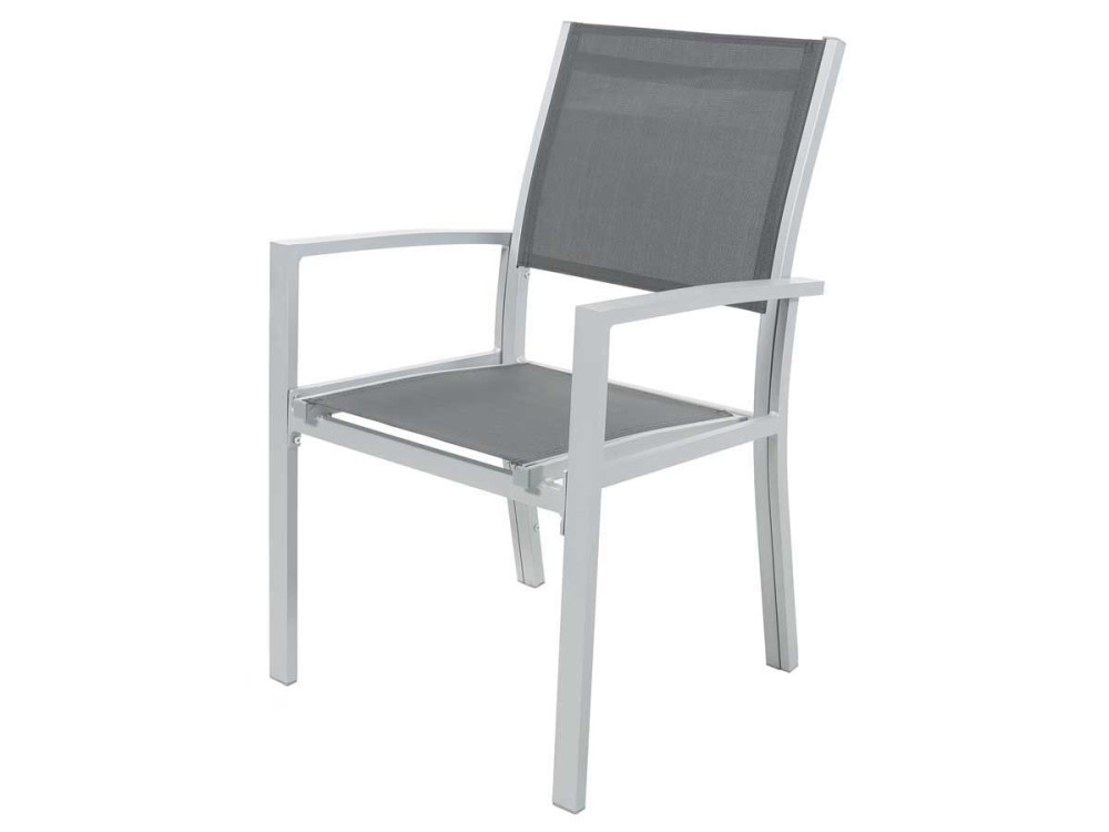 Poltrona da giardino "Tropic" in alluminio/textilene - Phoenix - Grigio scuro - Set da 2