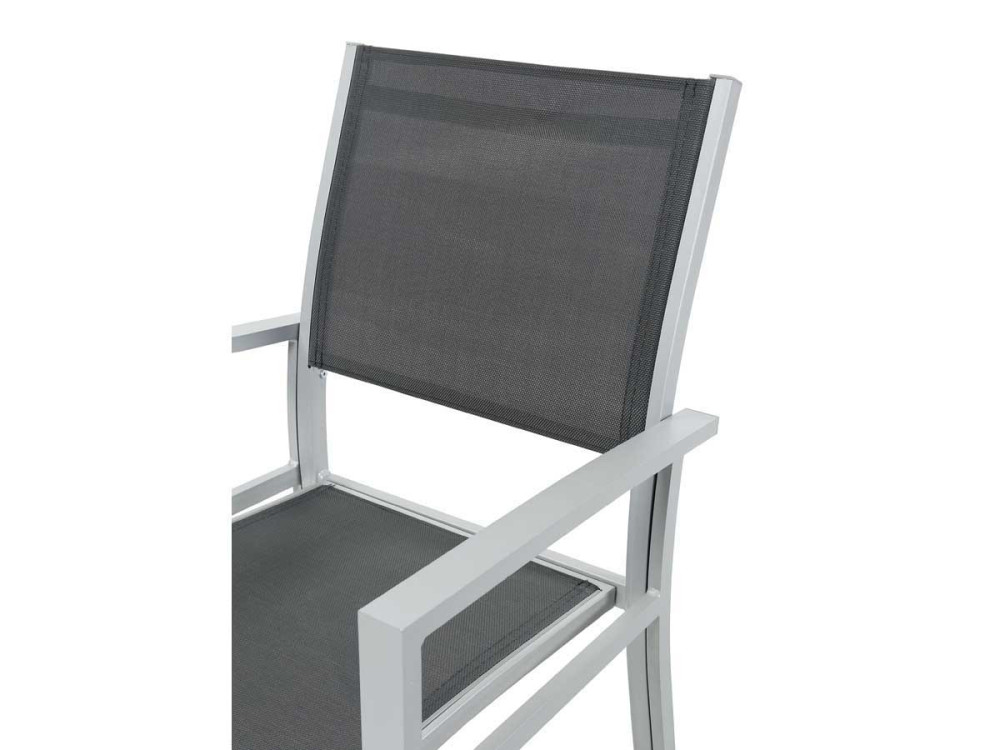 Poltrona da giardino "Tropic" in alluminio/textilene - Phoenix - Grigio scuro - Set da 2