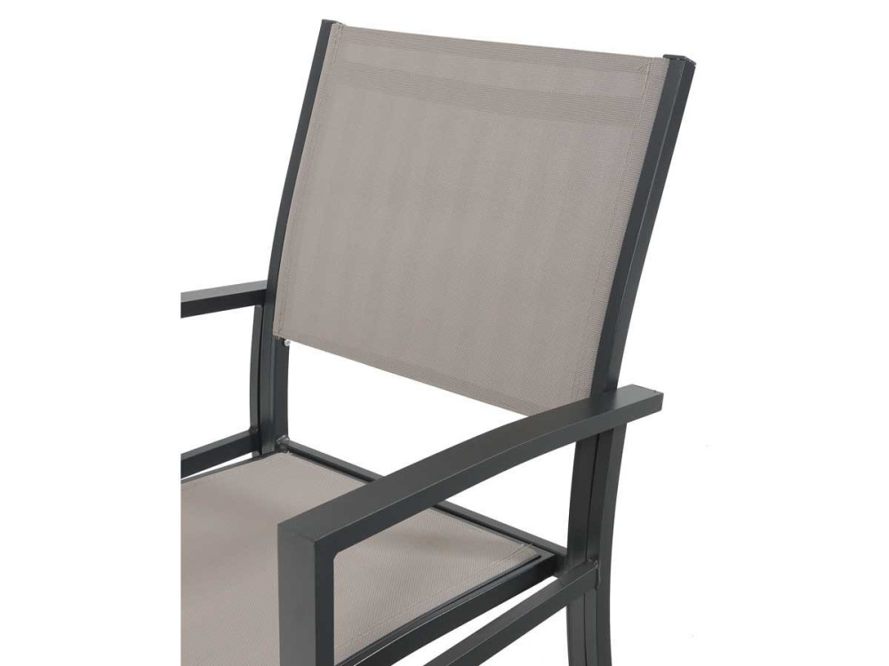 Poltrona da giardino "Tropic" in alluminio/textilene - Phoenix - Taupe - Set da 2