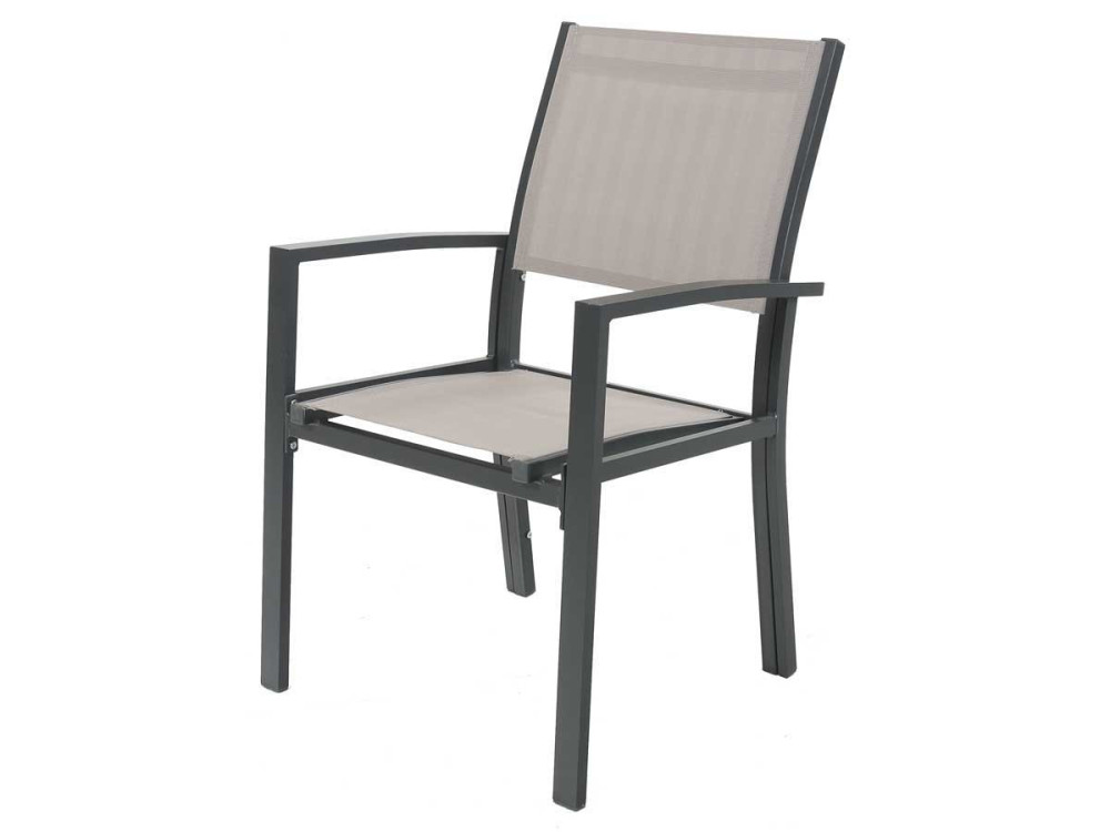 Poltrona da giardino "Tropic" in alluminio/textilene - Phoenix - Taupe - Set da 2