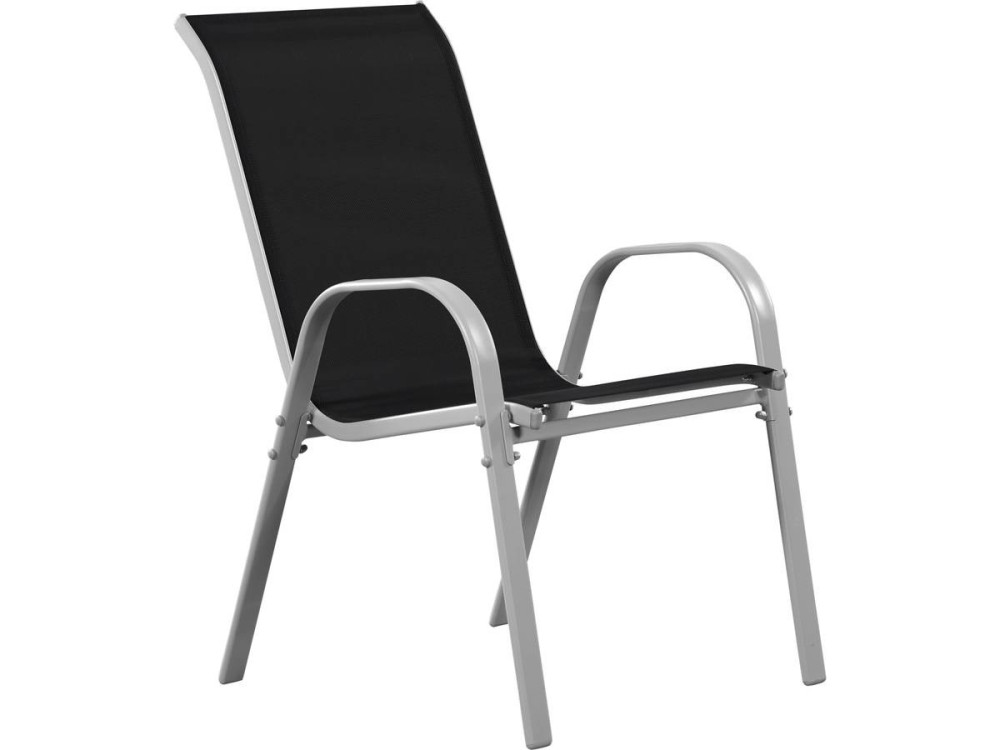 Sedia da giardino textilene "Cordoba" -Phoenix - Nero -Set di 4