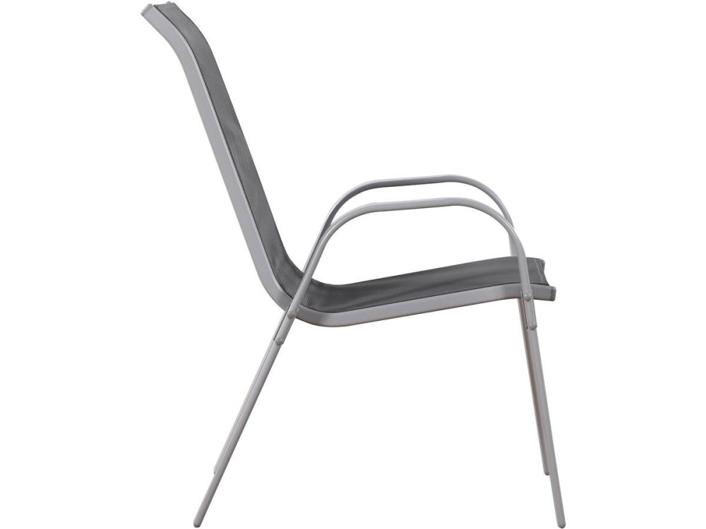 Sedie da giardino textilene "Cordoba" -Phoenix-Grigio scuro/Argentato-Set di 4