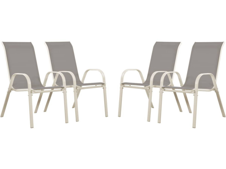 Sedia da giardino textilene "Cordoba" -Phoenix-Grigio chiaro -Set di 4