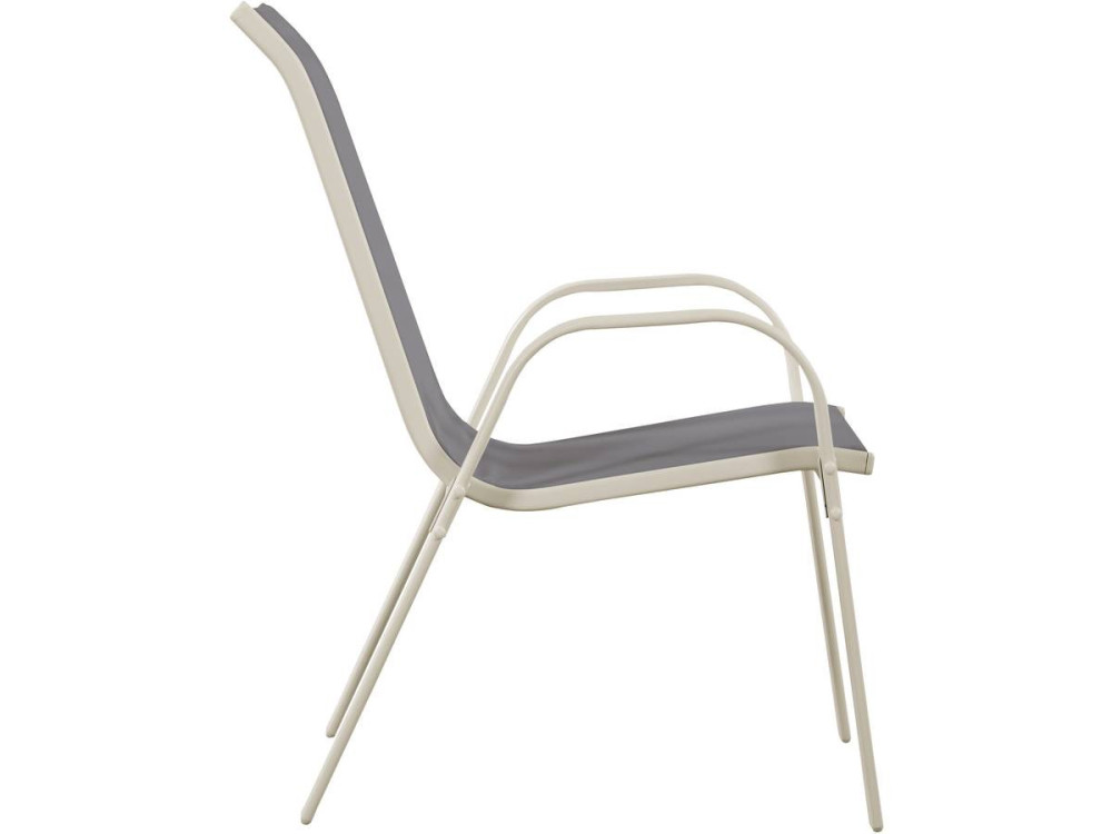 Sedia da giardino textilene "Cordoba" -Phoenix-Grigio chiaro -Set di 4