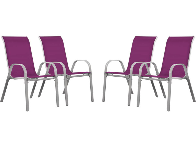 Sedia da giardino textilene "Cordoba" -Phoenix-Rosa-Set di 4