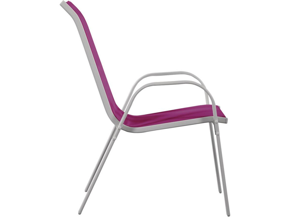 Sedia da giardino textilene "Cordoba" -Phoenix-Rosa-Set di 4