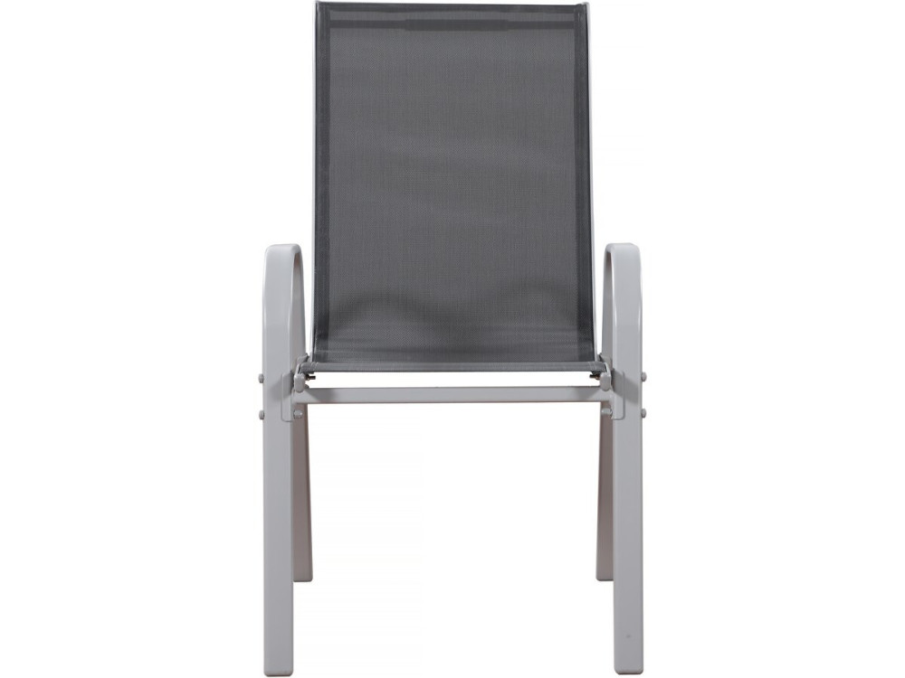 Sedia da giardino textilene "Cordoba" -Phoenix- Grigio scuro/Argentato-Set di 2