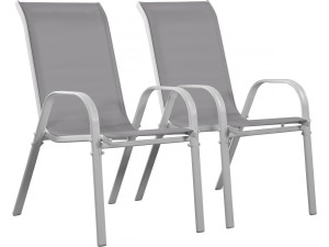 Sedia da giardino textilene "Cordoba" -Phoenix- Ecru-Set di 2