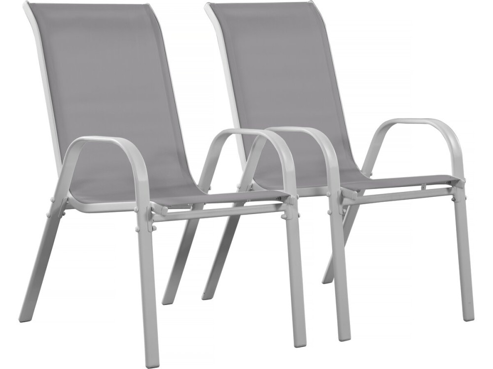 Sedia da giardino textilene "Cordoba" -Phoenix- Ecru-Set di 2