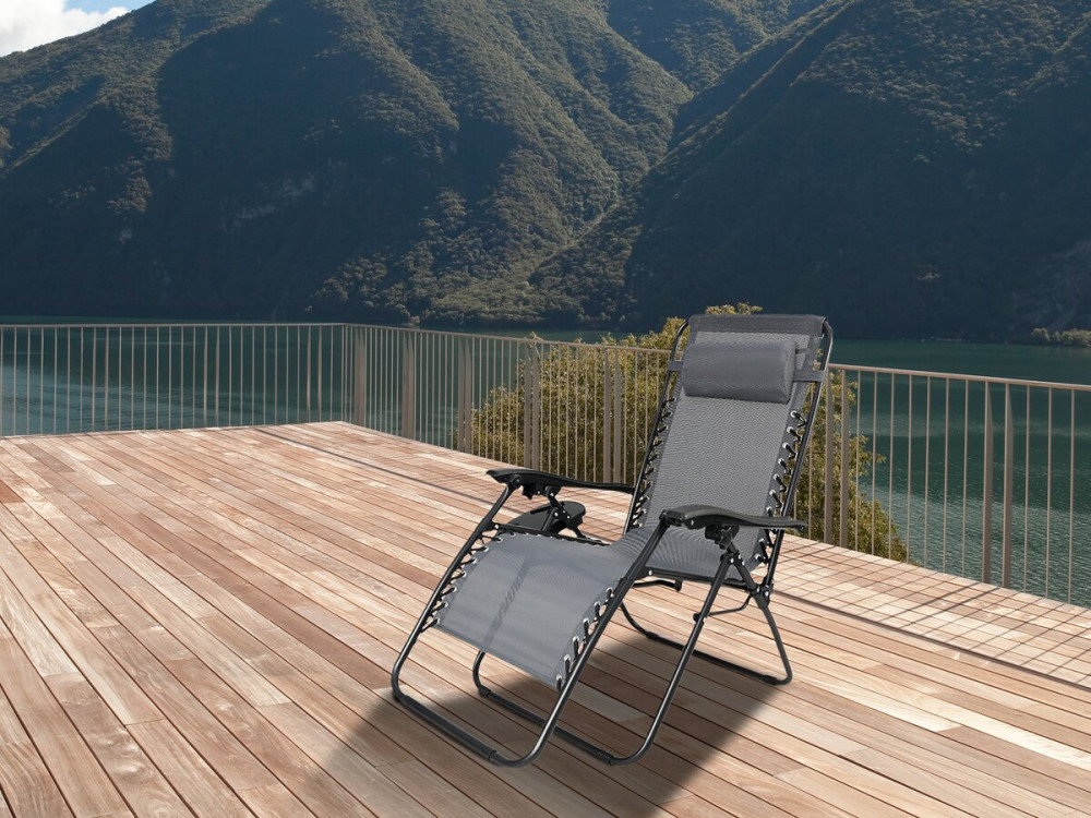 Sedia da giardino rilassante Sintra Zero Gravity - Grigio