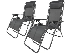 Set di 2 poltrone da giardino reclinabili a gravità zero "Sintra" - Nero