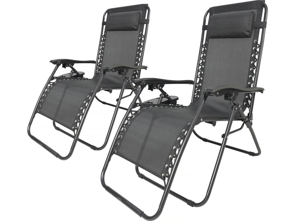 Set di 2 poltrone da giardino reclinabili a gravità zero "Sintra" - Nero