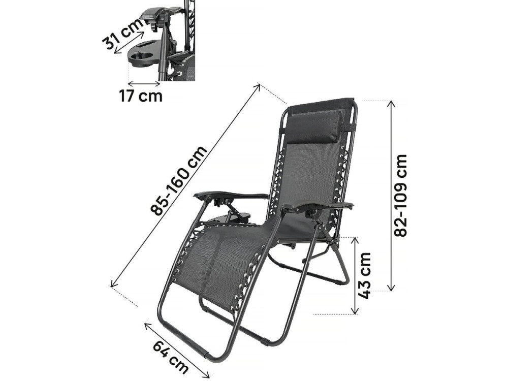 Set di 2 poltrone da giardino reclinabili a gravità zero "Sintra" - Nero