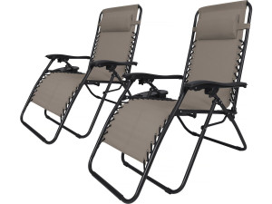 Set di 2 poltrone da giardino reclinabili a gravità zero "Sintra" - Taupe