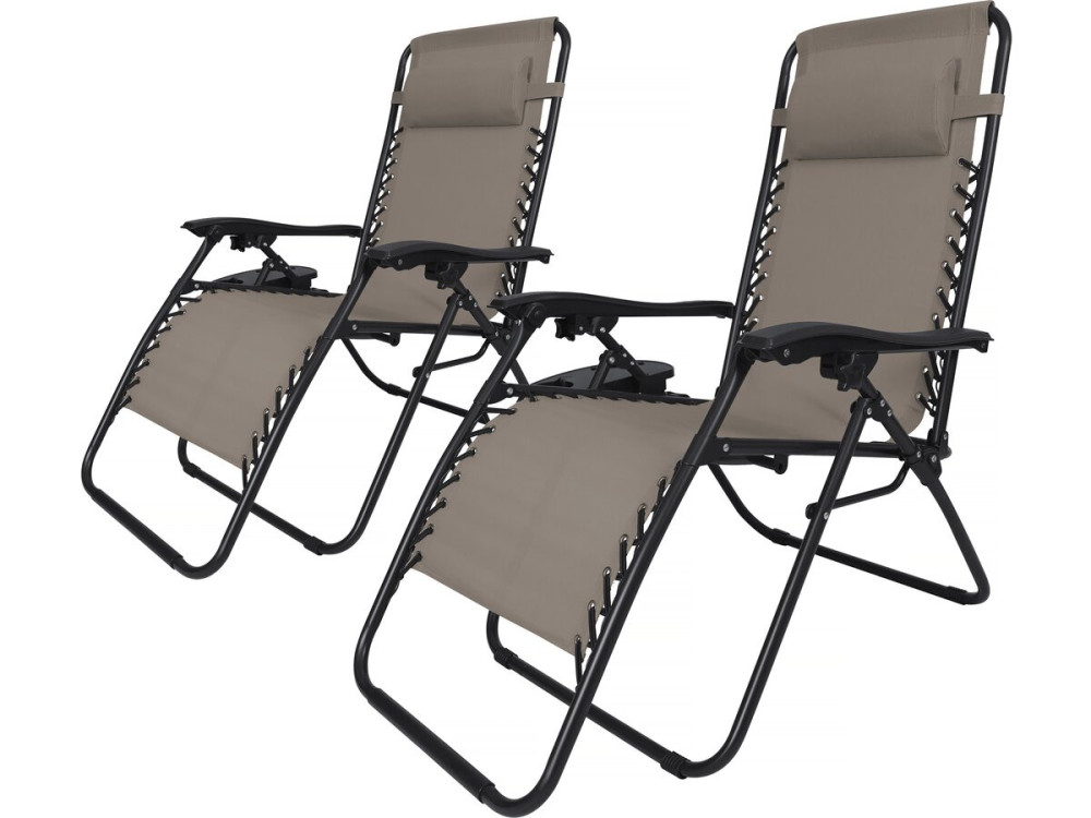 Set di 2 poltrone da giardino reclinabili a gravità zero "Sintra" - Taupe