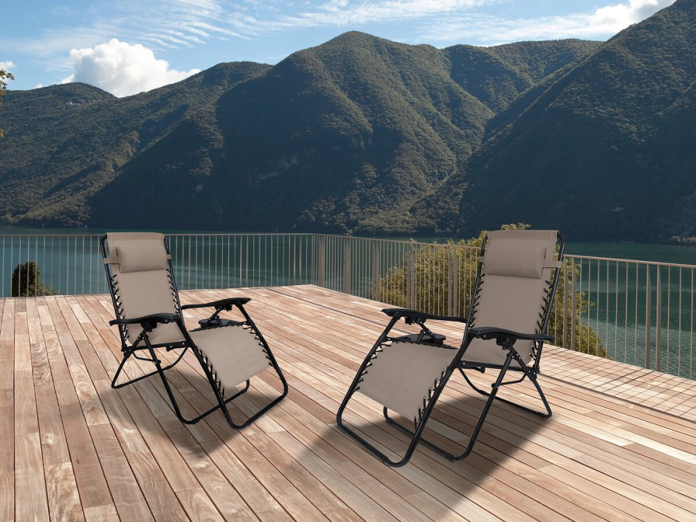 Set di 2 poltrone da giardino reclinabili a gravità zero "Sintra" - Taupe