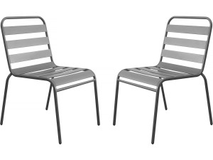 Set di 2 sedie da giardino impilabili in metallo "Bilbao" - Tortora