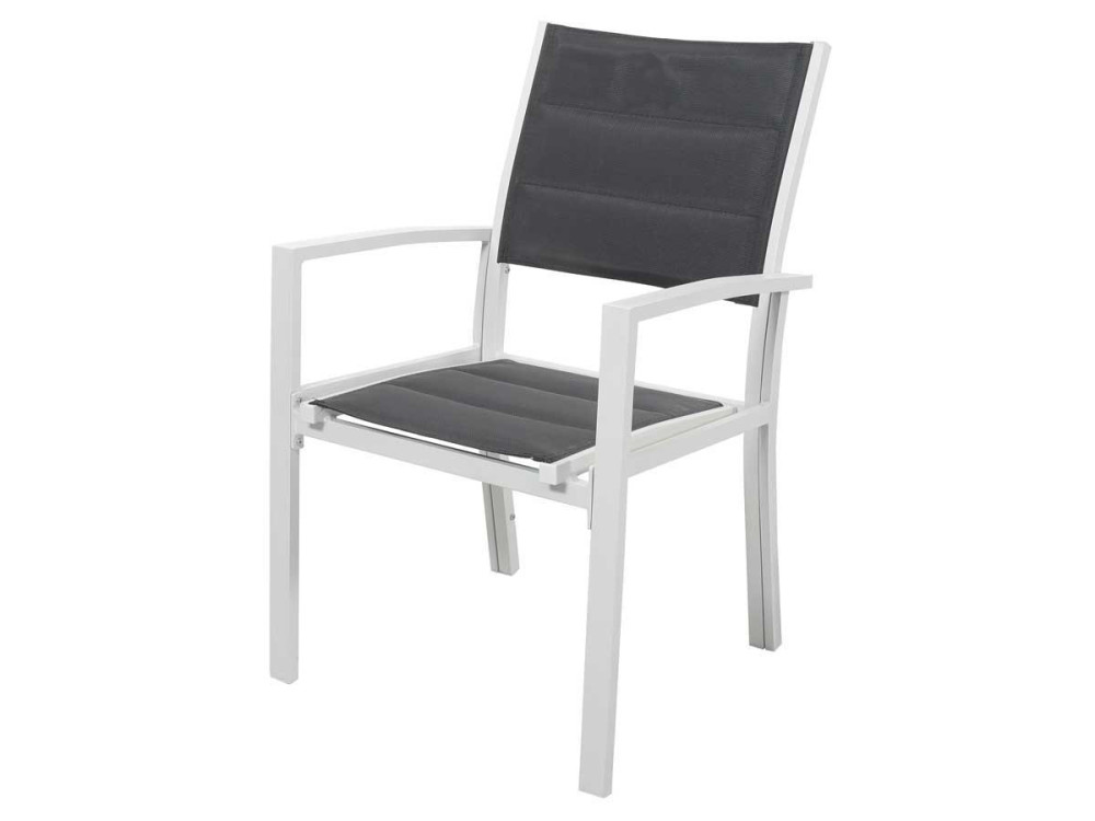 Sedia da giardino in alluminio e textilene BRAZIL / CANARIES - Phoenix - Grigio chiaro