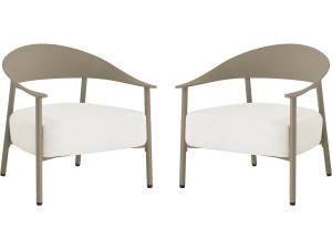Set di 2 poltrone da giardino "Céora" in plastica e metallo - Taupe