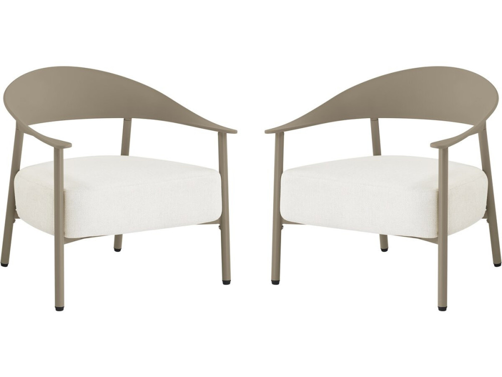 Set di 2 poltrone da giardino "Céora" in plastica e metallo - Taupe