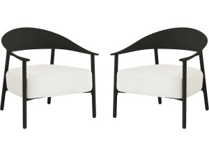 Set di 2 poltrone da giardino "Céora" in plastica e metallo - Nero