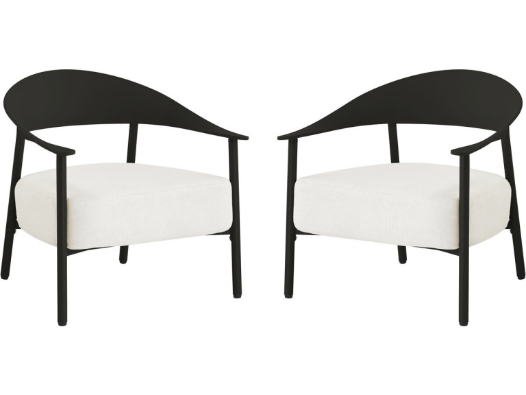 Set di 2 poltrone da giardino "Céora" in plastica e metallo - Nero