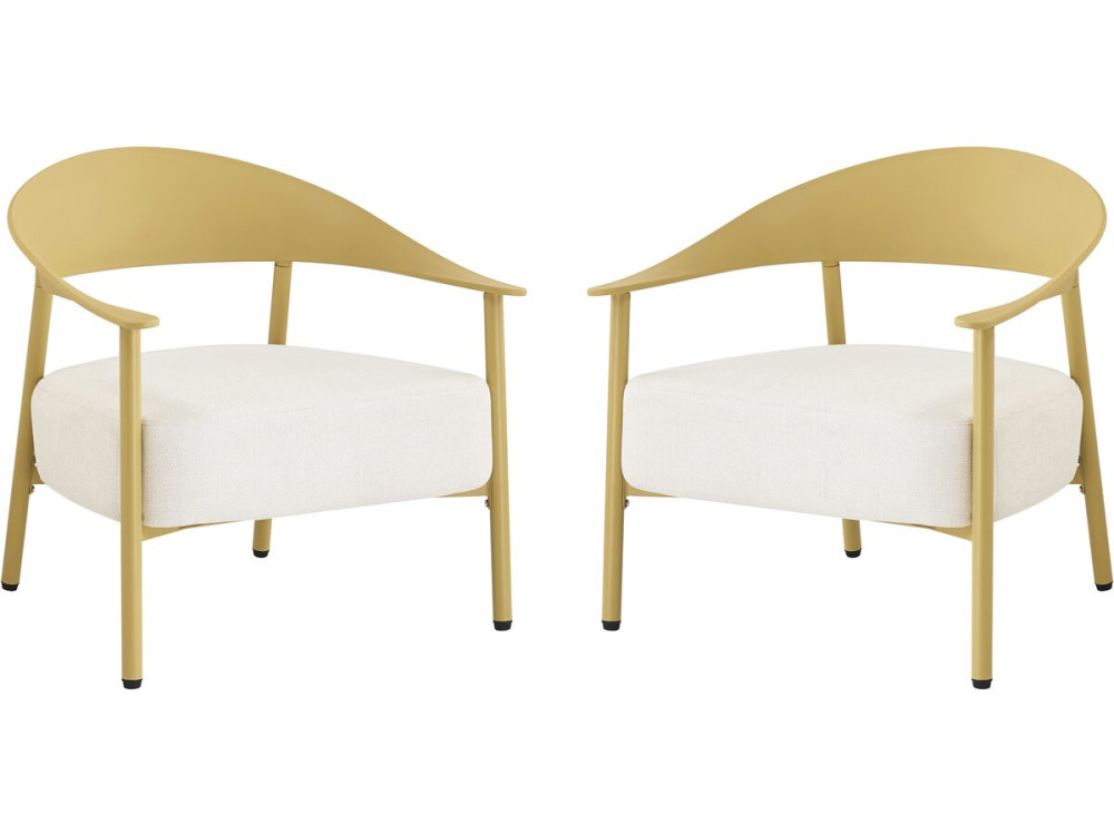Set di 2 poltrone da giardino "Céora" in plastica e metallo - Giallo