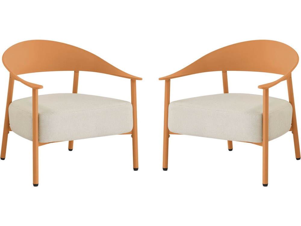 Set di 2 poltrone da giardino "Céora" in plastica e metallo - Arancione