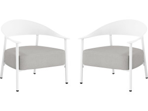 Set di 2 poltrone da giardino "Céora" in plastica e metallo - Bianco