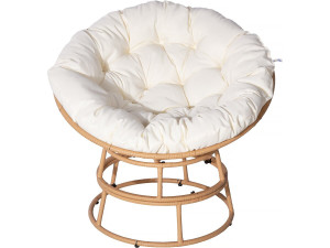 Poltrona Papasan da interno/esterno stile loveuse "Bali" - Ø91cm - Beige