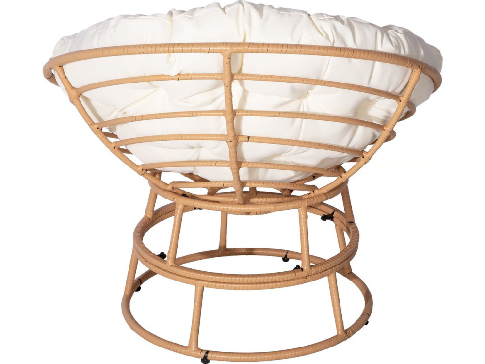 Poltrona Papasan da interno/esterno stile loveuse "Bali" - Ø91cm - Beige