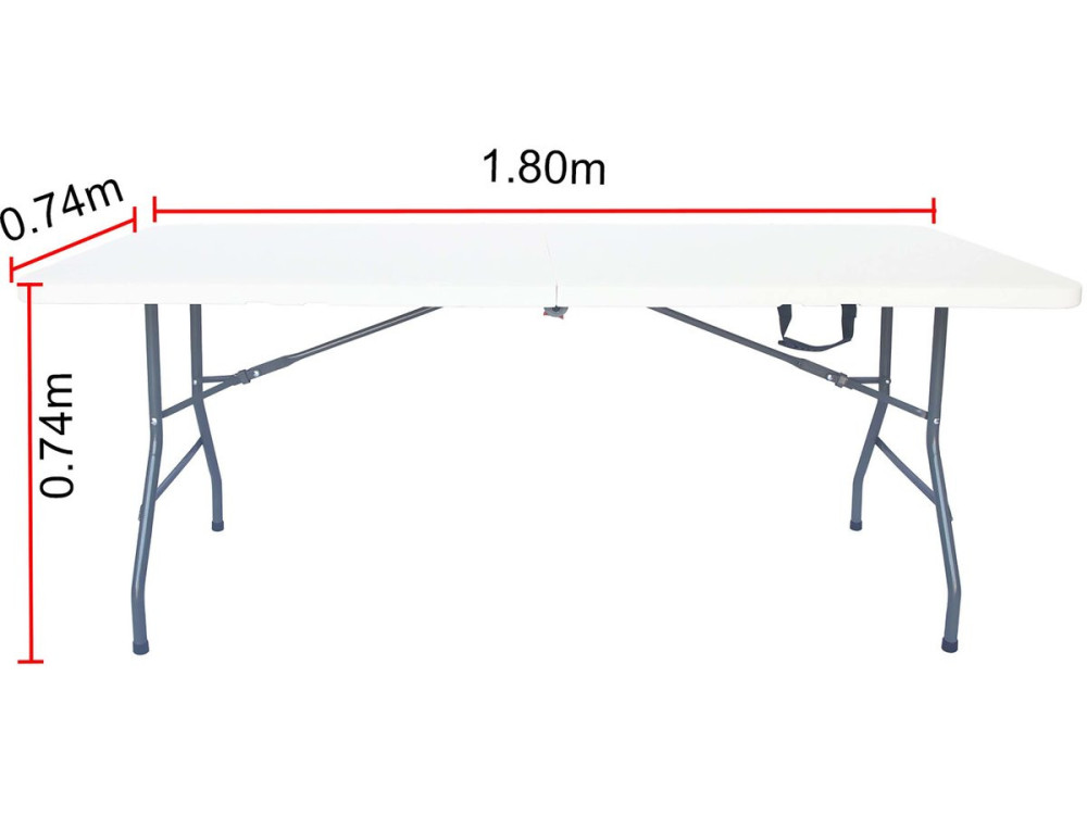 Tavolo da giardino pieghevole "Foldy" - 180 x 74 x 74 cm - Bianco
