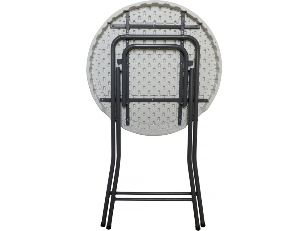 Tavolo alto pieghevole in plastica "Lili" Ø 80 cm - bianco