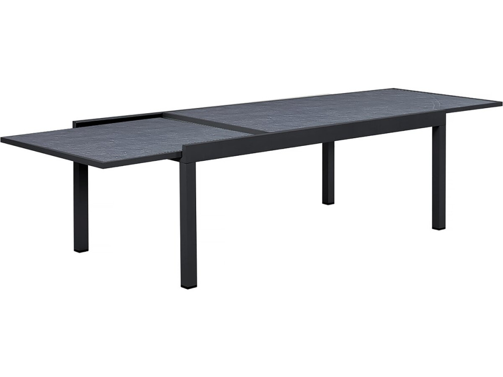 Tavolo da giardino allungabile in alluminio "Lagos" - 200/320 x 105 x 76 cm - Nero