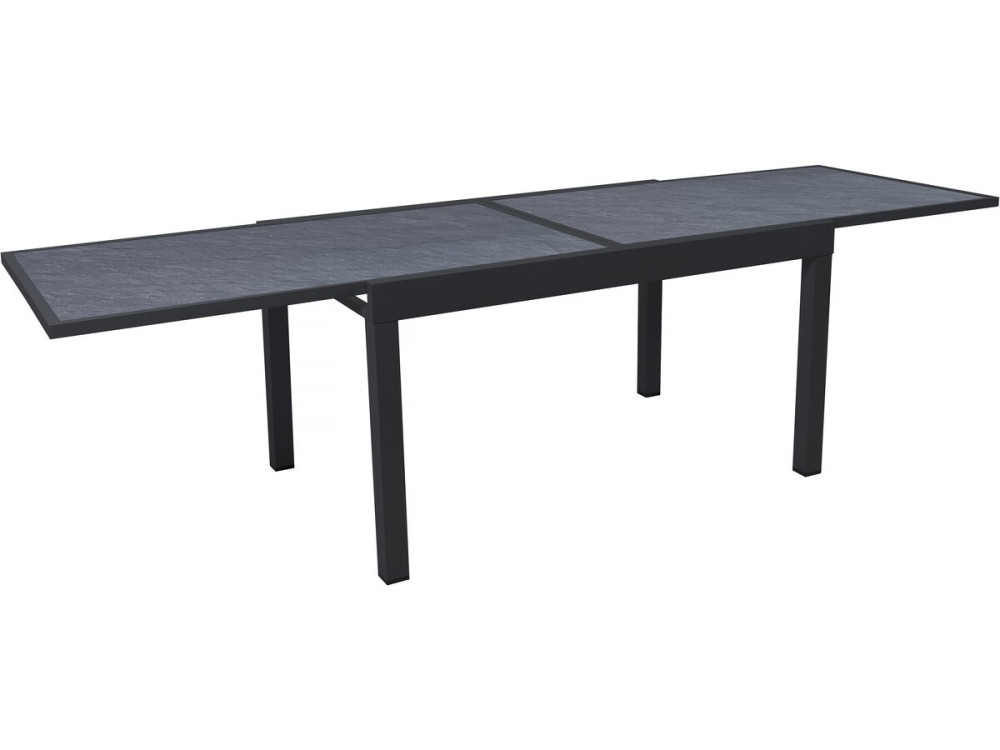 Tavolo da giardino allungabile in alluminio "Lagos" - 140/280 x 90 x 76 cm - Nero