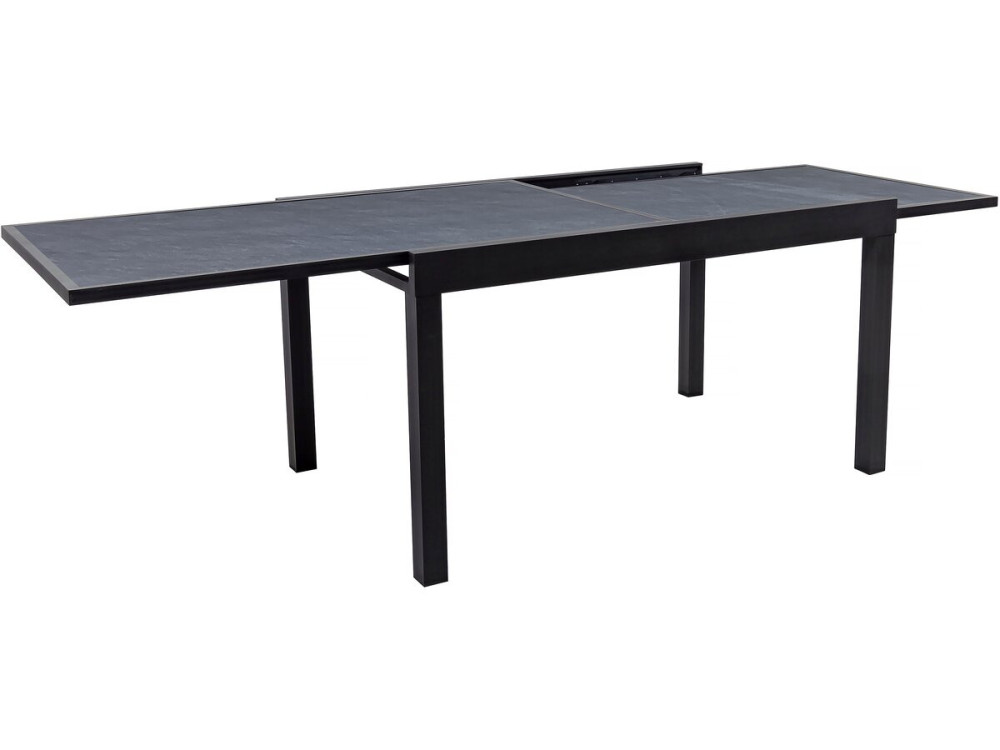 Tavolo da giardino allungabile in alluminio "Lagos" - 140/280 x 90 x 76 cm - Nero