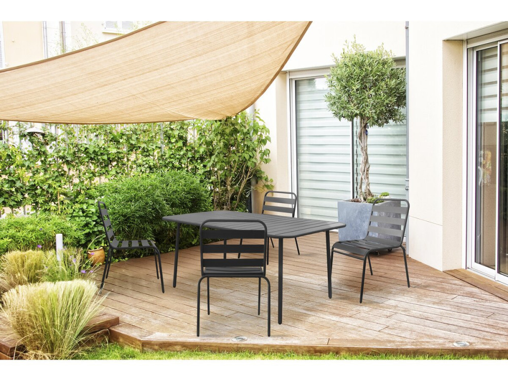 Tavolo da giardino in metallo "Bilbao" - 150 x 90 x 71 cm - Grigio