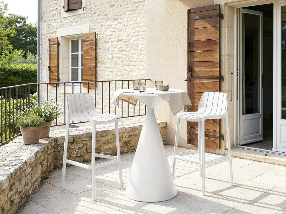 Tavolo bistrot da giardino ⌀80 cm "Néora" - Bianco