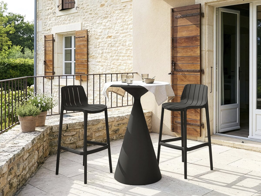 Tavolo bistrot da giardino ⌀80 cm "Néora" - Nero
