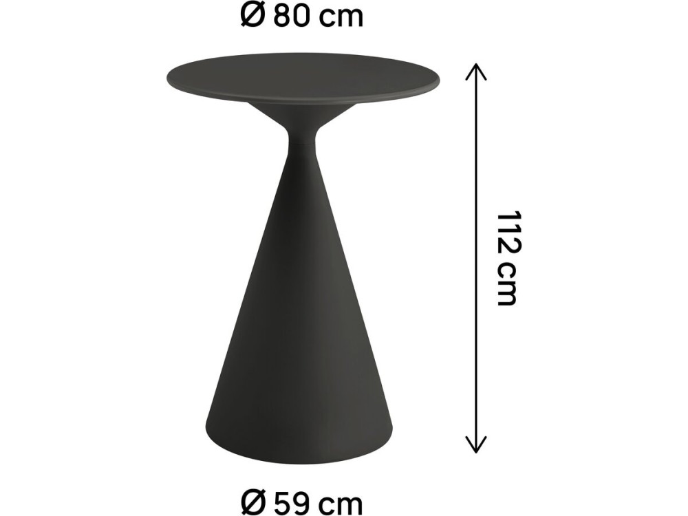 Tavolo bistrot da giardino ⌀80 cm "Néora" - Nero