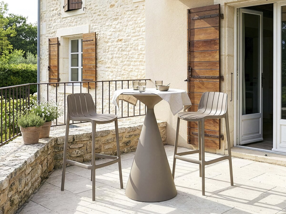 Tavolo bistrot da giardino ⌀80 cm "Néora" - Taupe