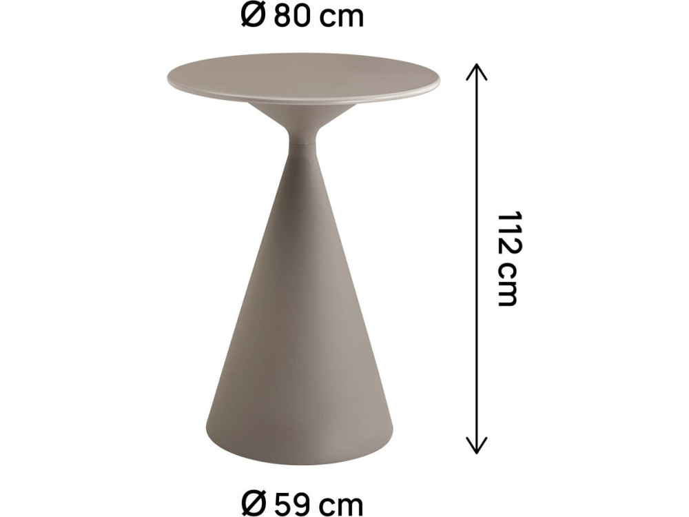 Tavolo bistrot da giardino ⌀80 cm "Néora" - Taupe