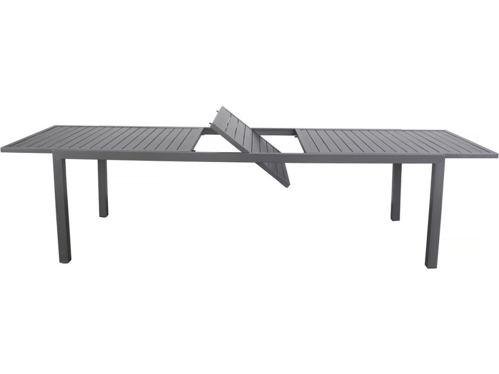 Tavolo da giardino allungabile in metallo "Salou" - 240/300 x 100 x 75 cm - Grigio