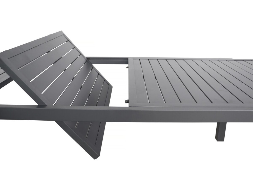Tavolo da giardino allungabile in metallo "Salou" - 240/300 x 100 x 75 cm - Grigio